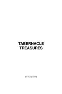 TABERNACLE TREASURES By H.F.G. Cole  2