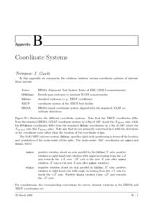 Appendix  B Coordinate Systems Terrance J. Gaetz