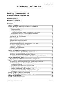 Drafting Direction No. 3.1 Constitutional law issues PARLIAMENTARY COUNSEL  Drafting Direction No. 3.1