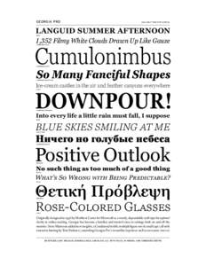 GEORGIA PRO  AVAILABLE FROM FONT BUREAU LANGUID SUMMER AFTERNOON BOLD