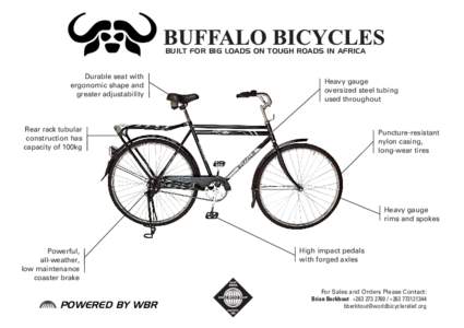 BUFFALO BICYCLES BUILT FOR BIG LOADS ON TOUGH ROADS IN AFRICA  Durable seat with