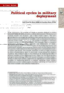 In ‘t kort - En bref  Political cycles in military deployment Prof Cind Du Bois (KMS) & Caroline Buts (VUB)1