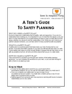 A TEEN’S  GUIDE TO SAFETY