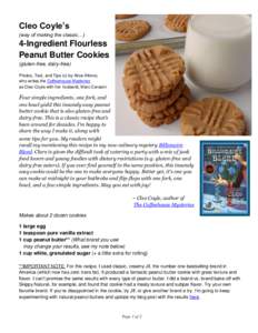 Cleo Coyle’s (way of making the classic…) 4-Ingredient Flourless Peanut Butter Cookies (gluten-free, dairy-free)