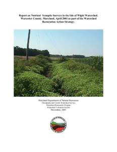 Report on Nutrient  Synoptic Surveys in the Isle of Wight Watershed, Worcester County, Maryland, April 2001 as part of the Wat
