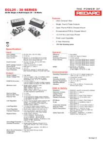 ECL25 - 30 SERIES AC/DC Single & Multi Output: 25 ~ 30 Watts Features -E