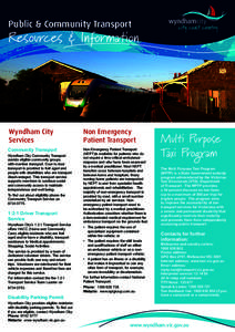 Public & Community Transport  Resources & Information Wyndham City Services