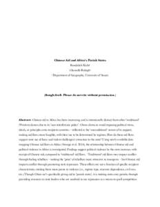 International economics / Aid / Development aid / Sino-African relations / Poverty reduction / International relations / Development / International development