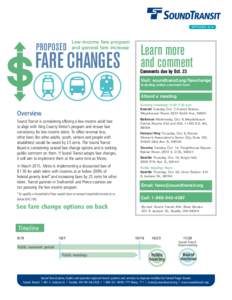 SEPTEMBER[removed]PROPOSED Low-income fare program and general fare increase