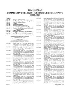 Title 132J WAC COMMUNITY COLLEGES—GREEN RIVER COMMUNITY COLLEGE Title 132J  Chapters