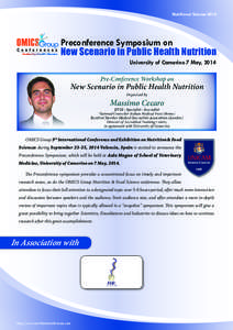Nutritional Science[removed]Preconference Symposium on New Scenario in Public Health Nutrition University of Camerino 7 May, 2014