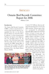 50  ARTICLES Ontario Bird Records Committee Report for 2006 William J. Crins