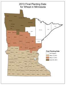 2013 Final Planting Date for Wheat in Minnesota Kittson  Roseau