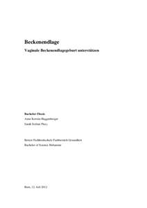 Beckenendlage Vaginale Beckenendlagegeburt unterstützen Bachelor-Thesis Anne Kerstin Huggenberger Sarah Stefani Flury