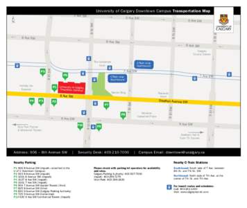 University of Calgary Downtown Campus Transportation Map 5 Ave SW 5 Ave SW  6 Ave SW