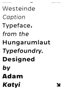 Westeinde Caption Specimen  Hungarumlaut type foundry Westeinde Caption