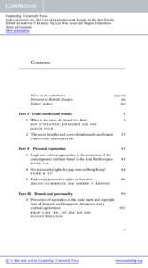 Cambridge University Press[removed]6 - The Law of Reputation and Brands in the Asia Pacific Edited by Andrew T. Kenyon, Ng-Loy Wee Loon and Megan Richardson Table of Contents More information