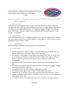 Santa Barbara Channel Swimming Association Swim Rules and Logistical Guidelines v[removed]I.