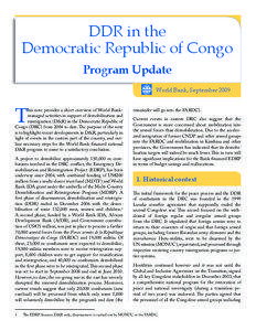 DDR in the Democratic Republic of Congo Program Update