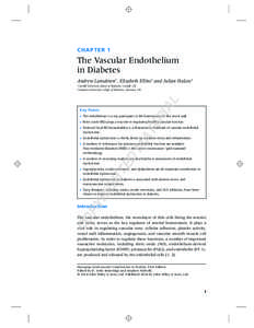 CHAPTER 1  The Vascular Endothelium in Diabetes Andrew Lansdown1 , Elizabeth Ellins2 and Julian Halcox2 1 Cardiff