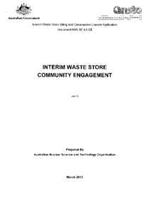 Nuclear-based science benefiting all Australians  Australian Government Interim Waste Store Siting and Construction Licence Application Document IWS-SC-LA-CE