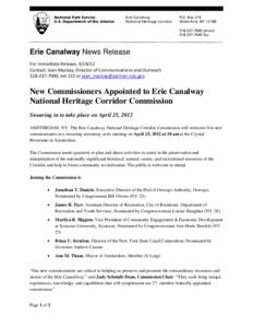 Microsoft Word - 041812_New Erie Canalway Commissioners_DRAFT