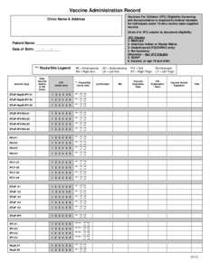 Vaccine Administration Record