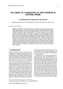 The Onset of Fluidization of Fine Powders in Rotating Drums Mater.Phys.Mech