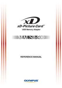 USB Memory Adapter  MAUSB-500 REFERENCE MANUAL