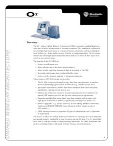 UNIFIED MEMORY ARCHITECTURE  Summary