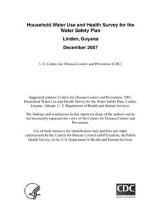 DRAFT REPORT ON WATER USE AND HEALTH SURVEY