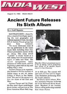 August 13,1993  INDIA-WEST Ancient Future Releases Its Sixth