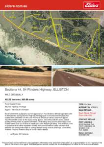 elders.com.au  Sections 44, 54 Flinders Highway, ELLISTON WILD DOG GULLYhectares, acres Rural Coastal Views
