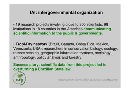 Inter-American Institute for Global Change Research / IAI