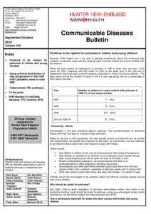 Hunter New England Population Health Hunter New England Health Service Locked Bag 10 Wallsend 2287 Telephone: [removed]