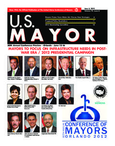 Since 1933, the Official Publication of The United States Conference of Mayors  June 4, 2012 Volume 79, Issue 8  U.S.