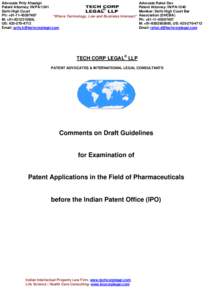 Microsoft Word - Examination Guidelines for Patent Applications at IPO_Comments_to_India_Draft_Guidelines_for_Pharma_PatentAppl