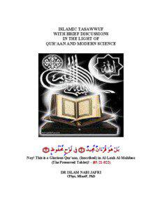ISLAMIC TASAWWUF WITH BRIEF DISCUSSIONS IN THE LIGHT OF