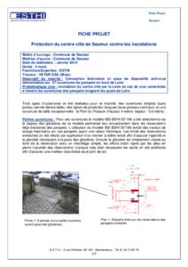 Fiche Projet Saumur FICHE PROJET Protection du centre ville de Saumur contre les inondations Maitre d’ouvrage : Commune de Saumur