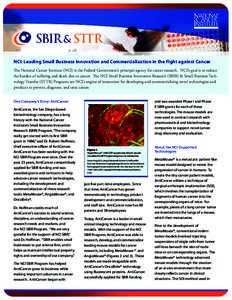 NCI SBIR & STTR Programs  | Success Stories NCI: Leading Small Business Innovation and Commercialization in the Fight against Cancer The National Cancer Institute (NCI) is the Federal Government’s principal agency for 