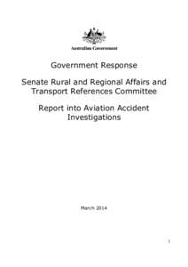 Australian Government Response-Report into Aviaton Accident Investigations