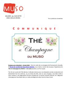 Pour publication immédiate  C O M M U N I Q U É (Salaberry-de-Valleyfield – 14 juin 2016) – Dans le cadre de sa campagne de financement annuelle,