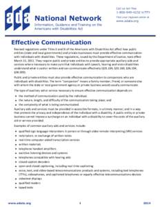 Call us toll-free  Effective Communication National Network