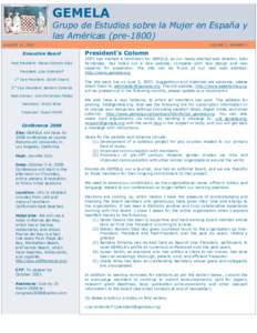 GEMELA Grupo de Estudios sobre la Mujer en España y las Américas (preAUGUST 13, 2007  Executive Board
