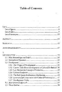 Table of Contents  LISTS List of List of tables