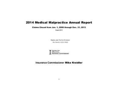 2014 Medical Malpractice Annual Report