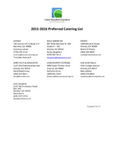 Preferred Catering List AVENUE 736 Johnson Ferry Road, A-4 Marietta, GACourtney Lukow
