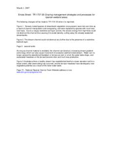 March 1, 2007 Errata Sheet: TR[removed]Grazing management strategies and processes for riparian-wetland areas. The following changes will be made to TR[removed]when it is reprinted. Figure 1. Densely rooted species of st