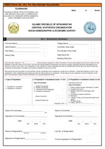SDES (Form No. 4A)- For Non-Sample Households Confidential Sheet of