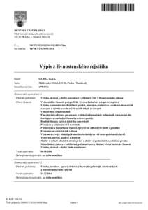 šmc02zu14b1jtehxœ  MĚSTSKÁ ČÁST PRAHA 2 Úřad městské části, odbor živnostenský PRAHA 2, Náměstí Míru 20 Č. j.: